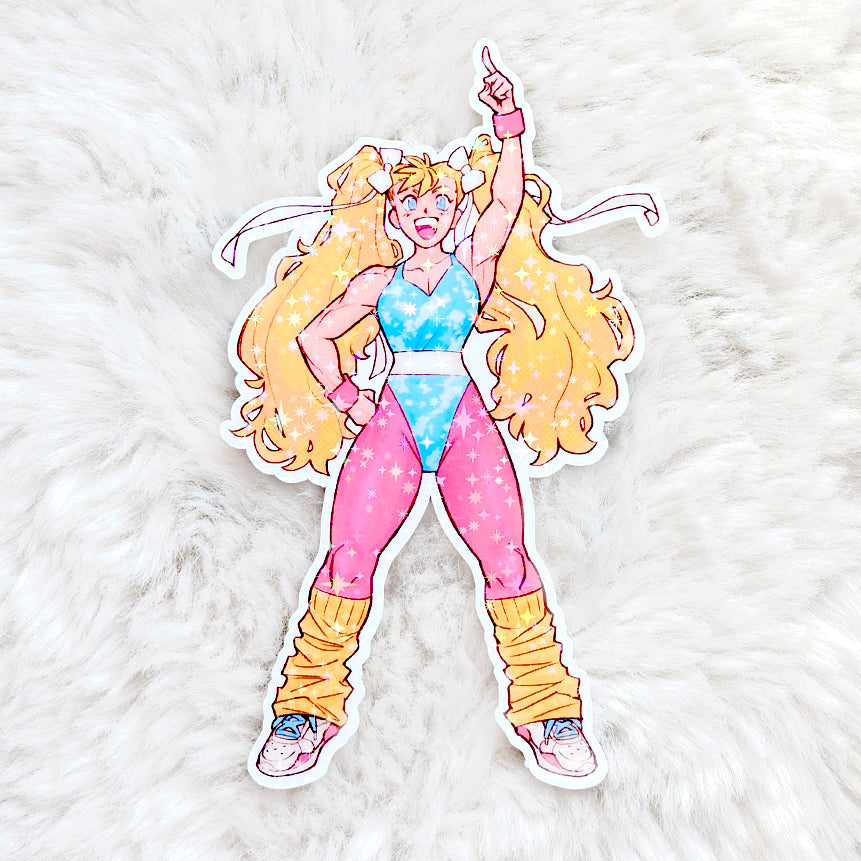 Aerobics R Mika 5" Sparkle Holo Vinyl Sticker