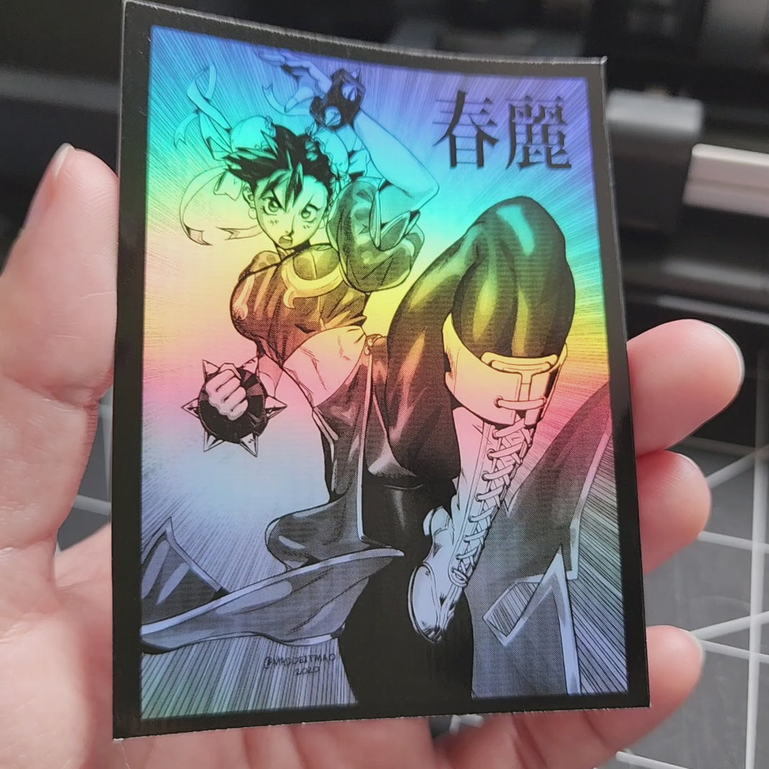 Manga Chun-Li 3.5" Vinyl Sticker - Holographic