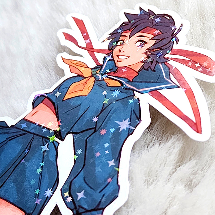 Winter Sakura 5" Sparkle Holo Vinyl Sticker