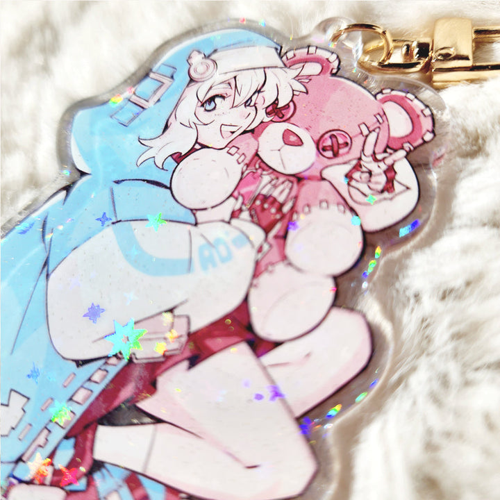 Bridget + Roger 3.5" Holographic Acrylic Charm