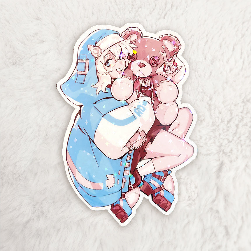 Bridget + Roger 4" Sparkle Holo Vinyl Sticker