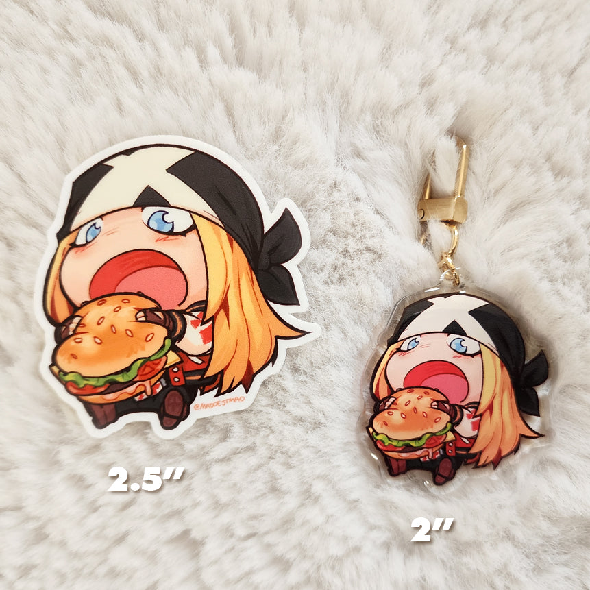 Burger Axl 2" Acrylic Charm