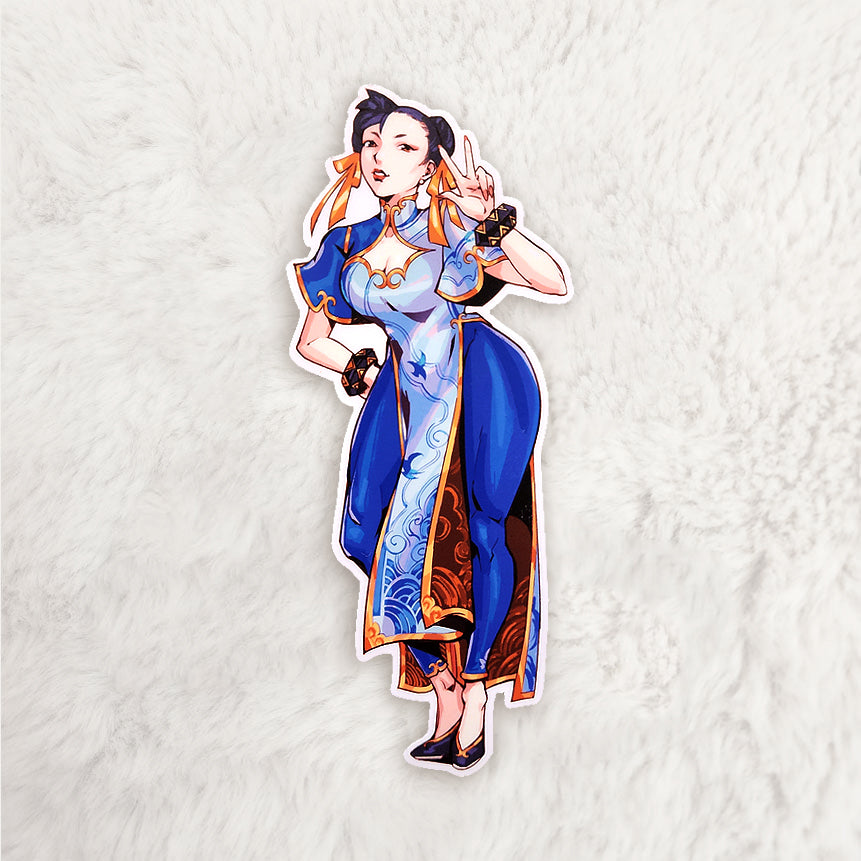 Chun-Li 5" Vinyl Sticker - Matte, Sparkle Holo